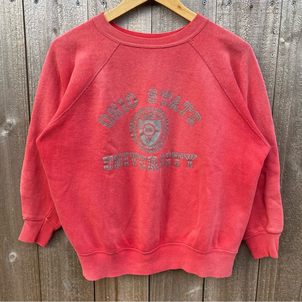 Vintage 70s Ohio State University Sweatshirt Sun faded True Vintage Running Man